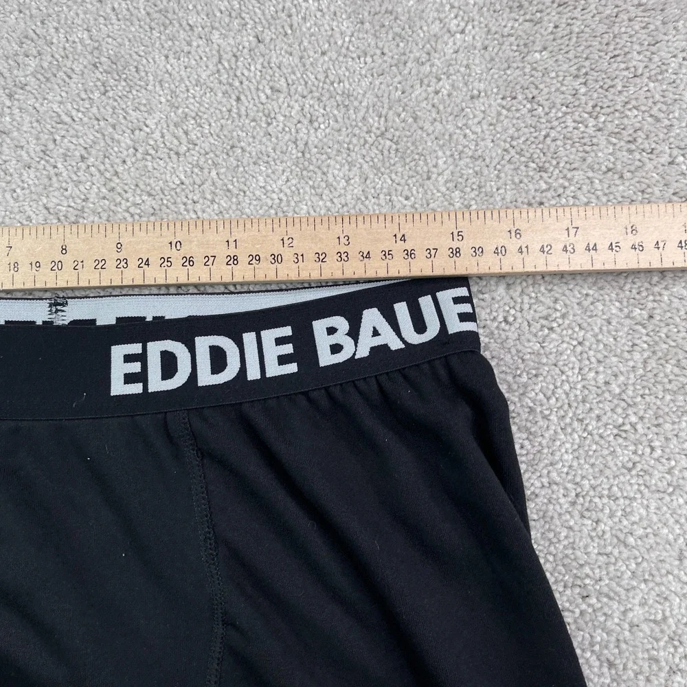 Eddie Bauer Pants Mens Large Black Fleece Thermal Base Layer Hiking Winter Warm